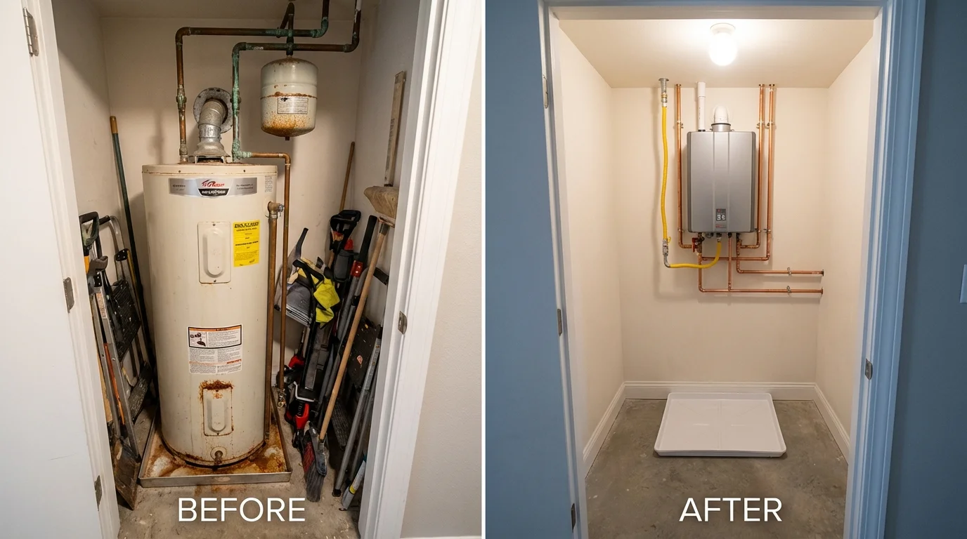 Tank water heater versus wall-mounted tankless unit comparison for Rensselaer, NY homeowners